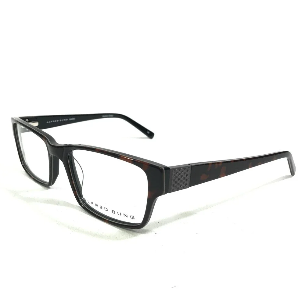 Alfred Sung Eyeglasses Frames AS4954 C13 TOR Tortoise Rectangular 56-19-140